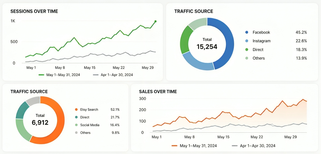 Store traffic and sales analytics dashboard