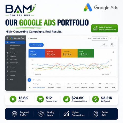 BAM Digital Hub Google Ads portfolio dashboard